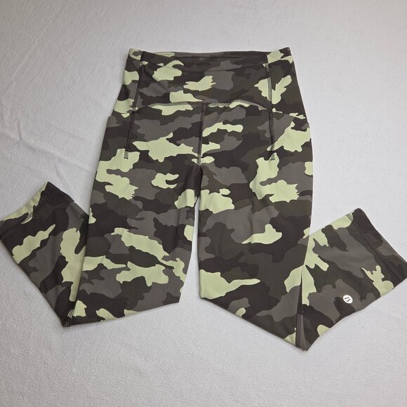 Lululemon Swift Speed High-Rise Crop Heritage 365 Camo Crispin Green Size 4 - Picture 1 of 9